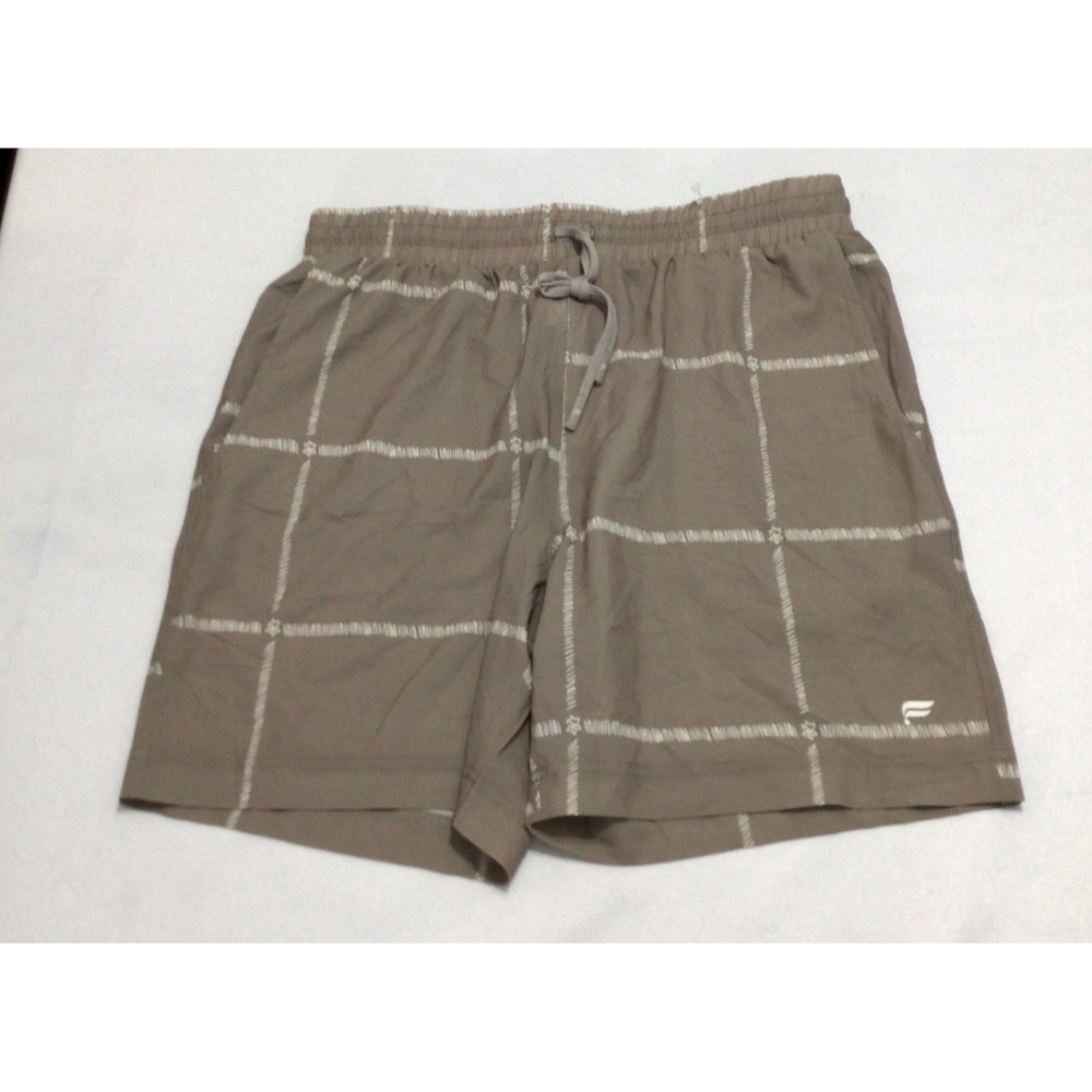 Fabletics Mens The One Short Brown Windowpane Grid Lined Athletic Shorts Size M